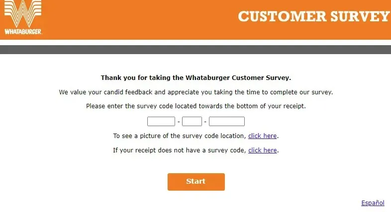 visit the official Whataburger Feedback Survey Site