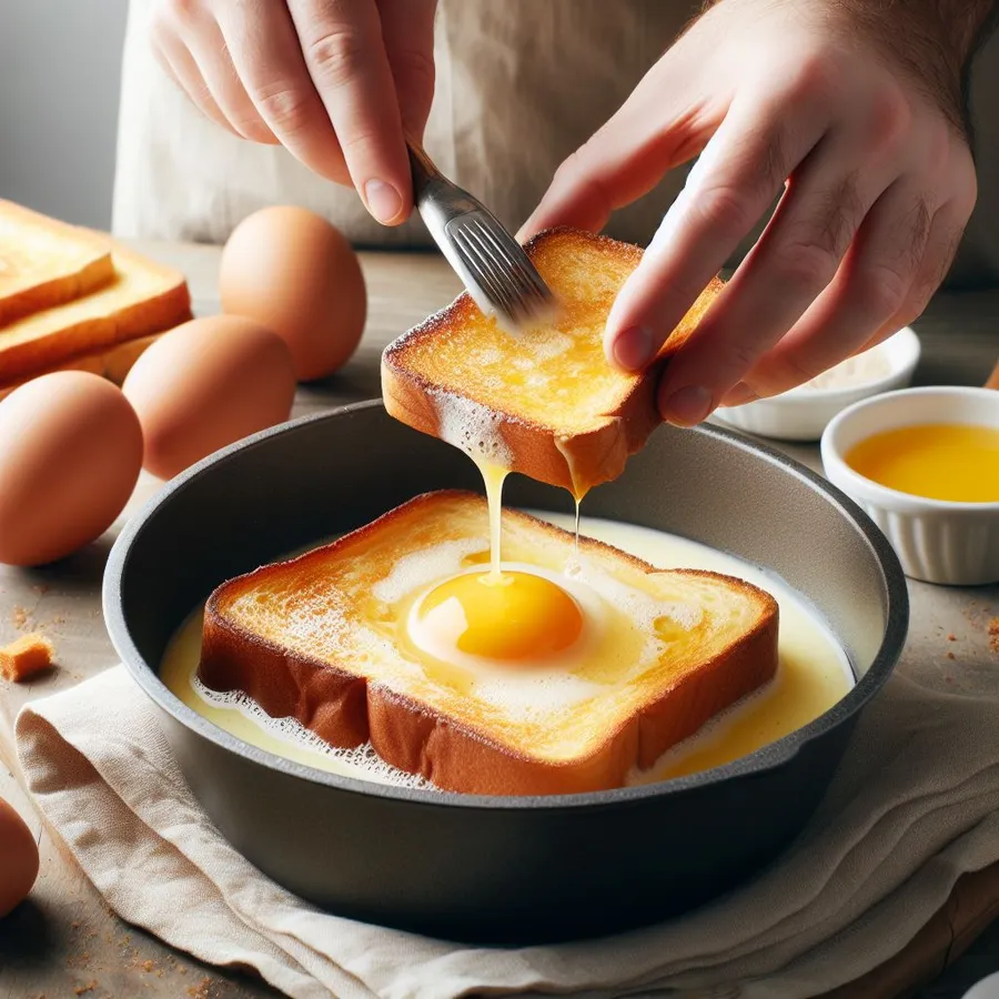 Dip each slice into the egg mixture